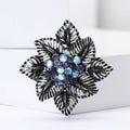 Metal Alloy Rhinestone Eight Leaf Brooch For Blazers And Cardigans view 4