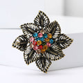 Metal Alloy Rhinestone Eight Leaf Brooch For Blazers And Cardigans view 3