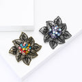 Metal Alloy Rhinestone Eight Leaf Brooch For Blazers And Cardigans view 2