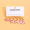 Light Luxury Western Cowboy Boot Hat Horse Enamel Alloy Dangle Hook Six-Piece Women's Fashion Earrings view 2