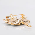 Gold Tone Maple Leaf Crystal Enamel Two Designs Metal Brooch Pin view 5
