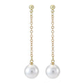 Elegant Korean Long Chain Tassel Faux Pearl Drop Stud Earrings For Women Luxury Gold Alloy Dangle Earrings view 5