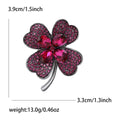 Alloy Rhinestone Four Leaf Clover Brooch For Elegant Suit Decoration view 5