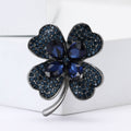 Alloy Rhinestone Four Leaf Clover Brooch For Elegant Suit Decoration view 3