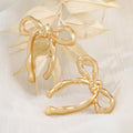 Elegant Korean Style Gold Tone Alloy Smooth Bow Knot Stud Earrings view 4