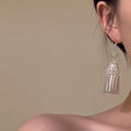 New Chinese Style Alloy Geometric Tassel Drop Earrings Elegant Ethnic Light Luxury Jewelry view 3