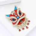 Copper Zircon Chinese Lion Dance Brooch Pin For Clothing Decoration view 4