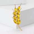 Alloy Short Wheat Ear Brooch Pin For Women's Clothing view 2