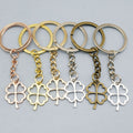 Zinc Alloy Simple Four Leaf Clover Keychain Bag Charm Gift view 1