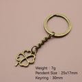 Zinc Alloy Simple Four Leaf Clover Keychain Bag Charm Gift view 2