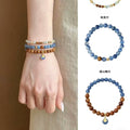 Sweet Copper Bangle With Round Zircon And Strawberry Quartz Crystal Beads view 4