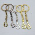 Metal Simple Fish Hook Keychain Car Key Ring view 1