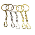 Metal Simple Fish Hook Keychain Car Key Ring view 5