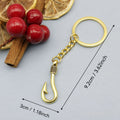 Metal Simple Fish Hook Keychain Car Key Ring view 2