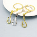 Metal Simple Fish Hook Keychain Car Key Ring view 3