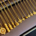 New Chinese Style Copper Zircon Cylinder Bodhisattva Pendant Necklace For Women – Gold view 4