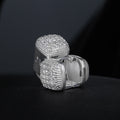 Elegant French Vintage Double Layer Square Pearl Zircon Clip On Ear Cuff Luxury Fashion Earrings view 3