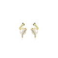 Luxury Snake Wrap Pearl Studs With Rhinestone Paved Alloy Serpent Design For Women Earrings view 5