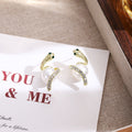 Luxury Snake Wrap Pearl Studs With Rhinestone Paved Alloy Serpent Design For Women Earrings view 3