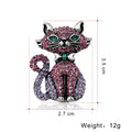 Pink Silver Tone Cat Metal Brooch Pin for Jackets and Lapels view 3