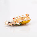 Yellow Gold Tone Flower Enamel Metal Brooch Pin 2.9 x 4.3 cm view 5