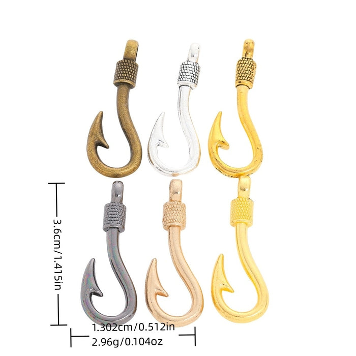 Zinc Alloy Fish Hook Charm Pendant No.181513 for DIY Necklace Bracelet Jewelry Making