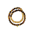 Vintage Tiger Eye And Yellow Crystal Double Layer Copper Bangle For Women view 5
