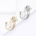 Alloy Pearl Mermaid Brooch Pin For Women Apparel Decoration view 2
