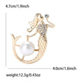 Alloy Pearl Mermaid Brooch Pin For Women Apparel Decoration view 5