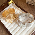 Wide Irregular Alloy Bangle With Statement High End Fashion Design view 2