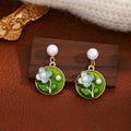French Monet Garden Colorful Enamel Drip Flower Dangle Earrings For Women view 4