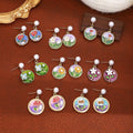French Monet Garden Colorful Enamel Drip Flower Dangle Earrings For Women view 1