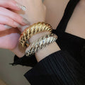 Irregular Open Acrylic Bangle European American Style Round Fashion Statement Bracelet view 2