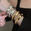 Irregular Open Acrylic Bangle European American Style Round Fashion Statement Bracelet view 3