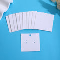 Elegant Blank White Rectangular Earring Display Cards With Rounded Corners For Stud Jewelry Packaging Earrings view 3