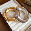 European American Round Adjustable Alloy Bangle Fashion Minimalist Statement Bracelet view 2