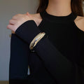 European American Round Adjustable Alloy Bangle Fashion Minimalist Statement Bracelet view 4