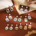 French Enamel 3D Flower Drop Earrings Garden Style Fresh Sweet Luxury Floral Earrings view 1