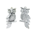 Antique Silver Zinc Alloy Owl Charm Pendant No.639000 for DIY Necklace Bracelet Jewelry Making view 2