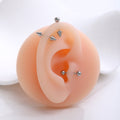 Luxury Stainless Steel Screw Barbell Spike Ball Cartilage Studs Minimalist Ear Bone Piercing Earrings view 5