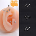 Luxury Stainless Steel Screw Barbell Spike Ball Cartilage Studs Minimalist Ear Bone Piercing Earrings view 1