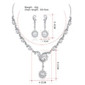 Black Silver Tone Pearl Crescent Sunburst Metal Necklace and Earring Set view 4