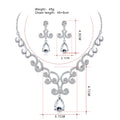 Black Silver Tone Crystal Scroll Teardrop Crystal Metal Necklace and Earring Set view 4
