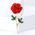 Alloy Enamel Rose Flower Brooch For Women's Clothing Decoration view 2