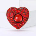 Alloy Pearl Rhinestone Heart Brooch Pin For Women's Coat Decoration view 3
