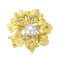 Alloy Rhinestone Matte Flower Brooch For Women Suit And Sweater view 1