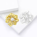 Alloy Rhinestone Matte Flower Brooch For Women Suit And Sweater view 2