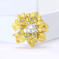 Alloy Rhinestone Matte Flower Brooch For Women Suit And Sweater view 3