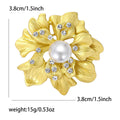 Alloy Rhinestone Matte Flower Brooch For Women Suit And Sweater view 5