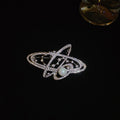 Light Luxury Copper Zircon Planet Pearl Geometric Brooch For Women view 4